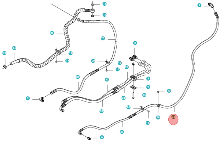 Hydraulic Hose, L=1460 5010873-01 in the group  at Entreprenadbutiken (5010873-01)