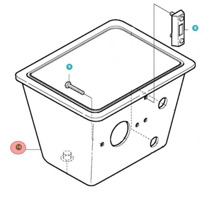 Hydraulic tank 5013658-01 in the group  at Entreprenadbutiken (5013658-01)