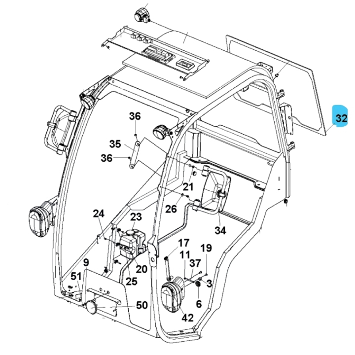 Rear Window 5019557-01 in the group  at Entreprenadbutiken (5019557-01)