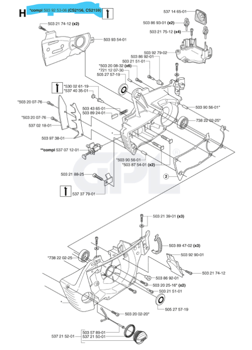 Crankcase Kpl, 5039253-06 in the group  at Entreprenadbutiken (5039253-06)