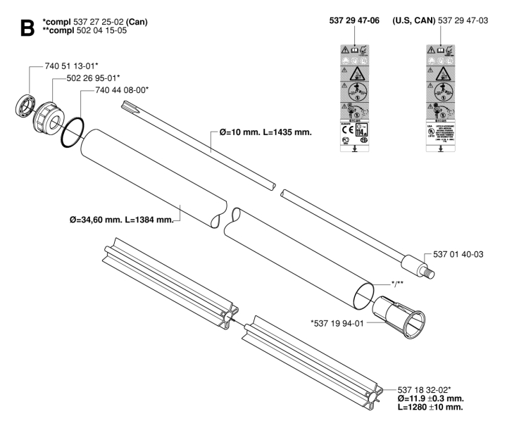 Rigging Pipe 5372725-02 in the group  at Entreprenadbutiken (5372725-02)