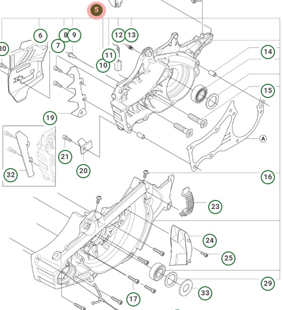 Crankcase Assy 555 Grey 5753802-24 in the group  at Entreprenadbutiken (5753802-24)