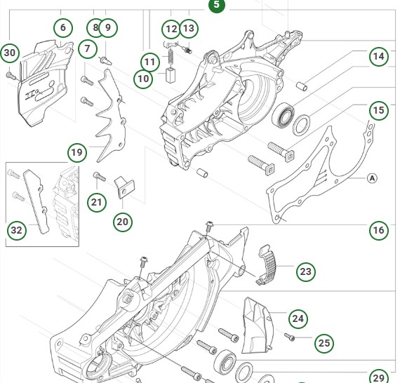 Crankcase Assy 560Xp/Xpg Met 5753802-25 in the group  at Entreprenadbutiken (5753802-25)
