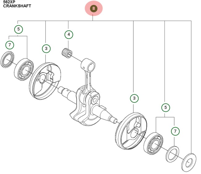 Crankshaft Kit Large Sms 5755452-22 in the group  at Entreprenadbutiken (5755452-22)