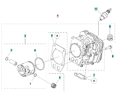Cylinder Husqvarna T540XP in the group  at Entreprenadbutiken (5863415-02)