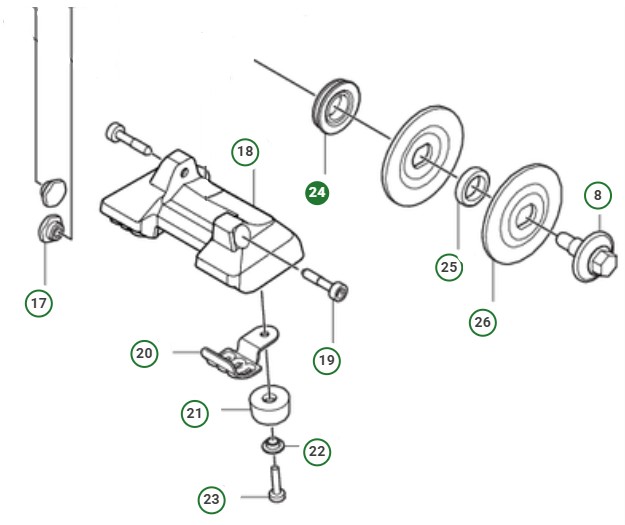Support flange blade shaft in the group at Entreprenadbutiken (5908847-01)
