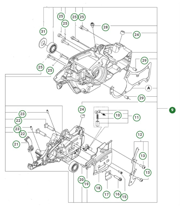 Crankcase Kit 545/550Xp/Xpgmki 5958977-05 in the group  at Entreprenadbutiken (5958977-05)