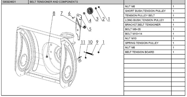 Belt tensioner and components in the group at Entreprenadbutiken (5959246-01)