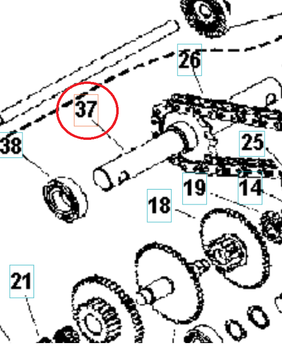 Shaft 2 5986797-01 in the group  at Entreprenadbutiken (5986797-01)