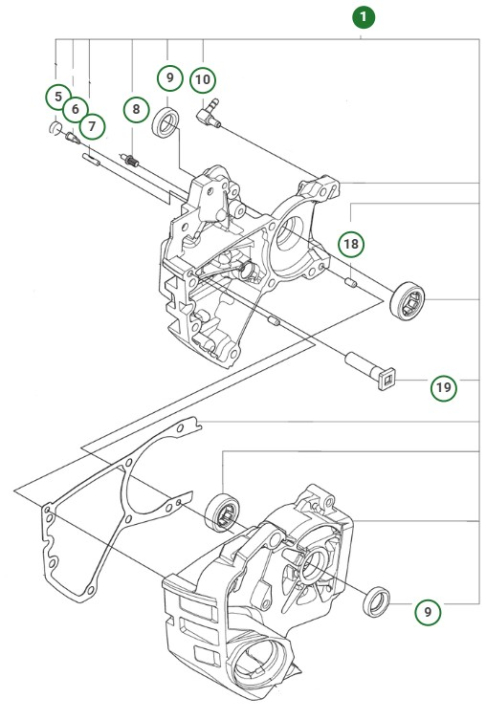 Crankcase Assy Th, 39Cc in the group at Entreprenadbutiken (5998093-02)