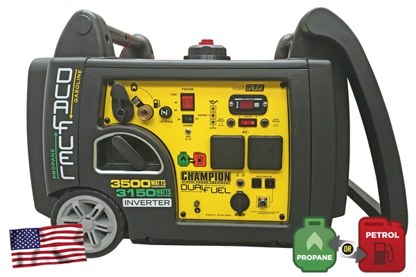 Champion 3500 W Inverter Petrol Generator Dual Fuel in the group Construction / Power Generators / Power Generators Champion / Inverter Generators at Entreprenadbutiken (73001i-DF-SC)