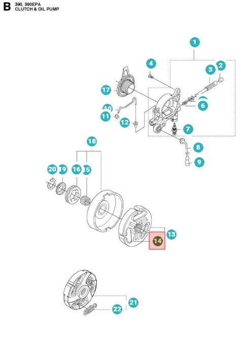 Clutch spring Husqvarna 390XP, 390XPG