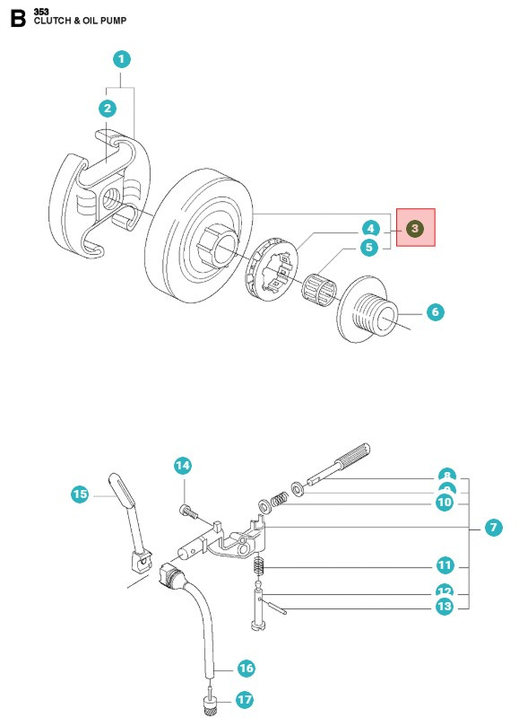 Clutch Drum 346XP, 353, 357XP, 359, CS2153