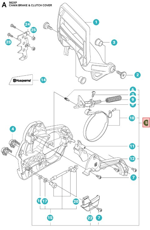 Clutch cover Husqvarna 562XPG, 562XPG Mark ii
