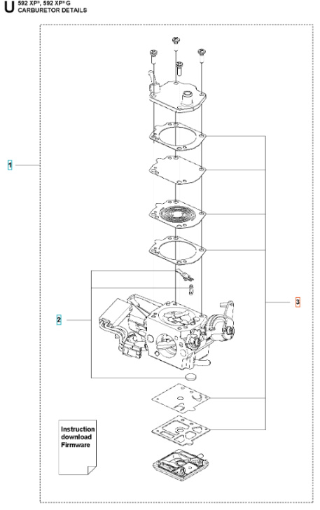 Gasket Kit Carb Husqvarna 592XP, 592XPG