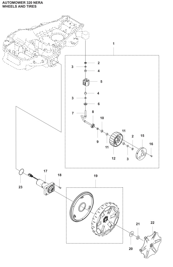 Hub Cap Automower 305E, 310E, 320 Nera
