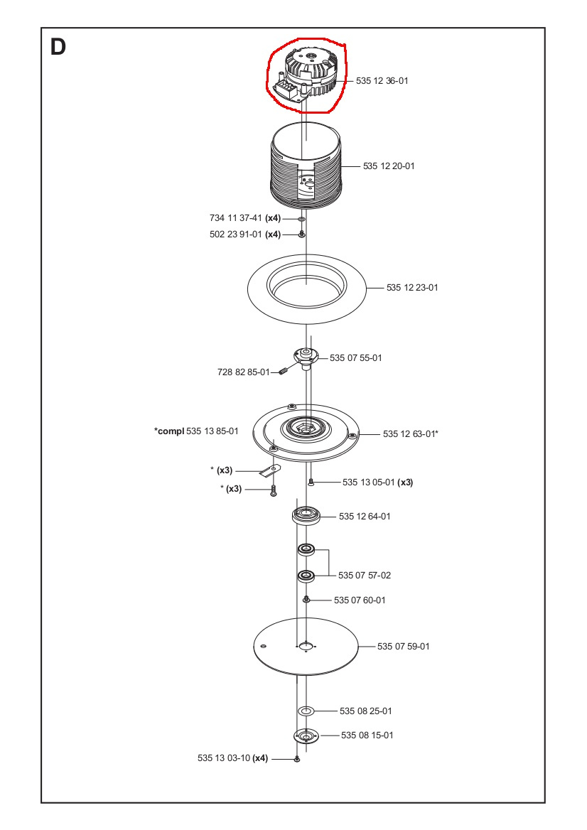 Cutting motor Automower 220AC, 230ACX, R160
