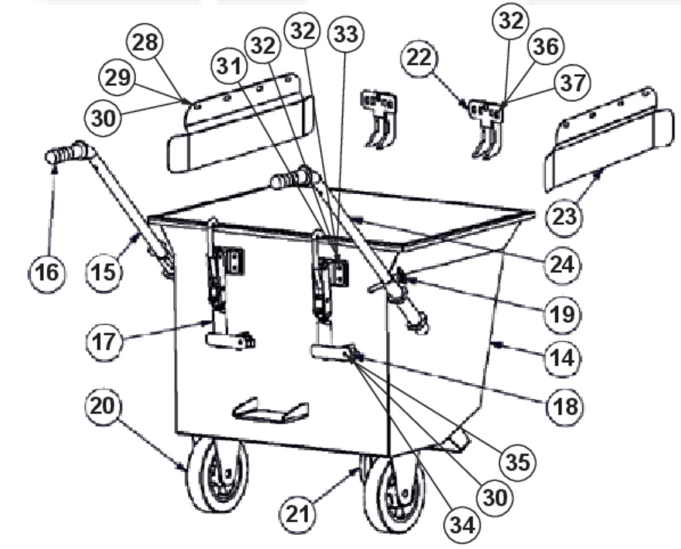 Locking plate dust bin lid pl