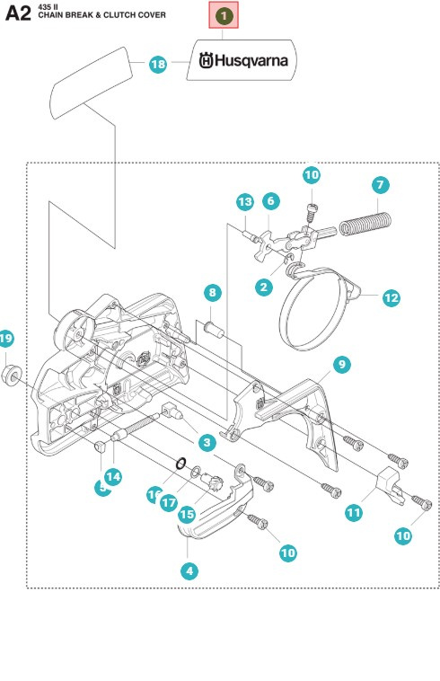 Clutch Cover Husqvarna 135, 435, 435 II, 440