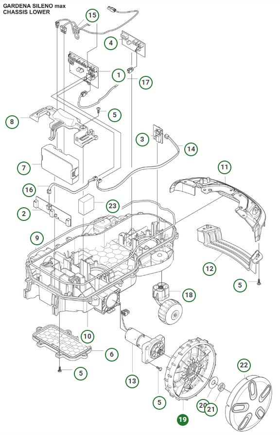 Drive wheel Gardena Sileno Max, Sileno Free