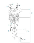 Cylinder Kpl Husqvarna 455 Rancher, Jonsered CS2255 Cylinder Kpl Husqvarna 455 Rancher, Jonsered CS2255