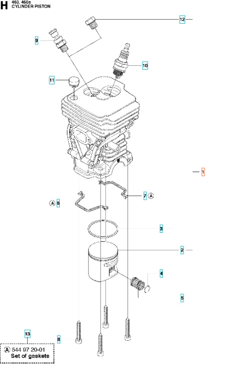 Cylinder Husqvarna 450, Jonsered CS2250S