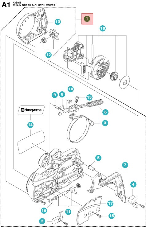 Clutch Cover Husqvarna 135, 435E, 440E