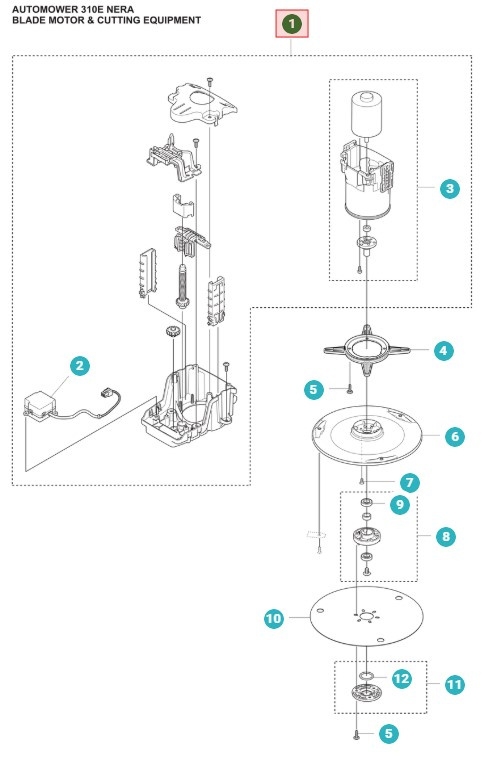 Cutting motor module 405X, 415X, 305E, 310E Nera, 405XE, 410XE Nera
