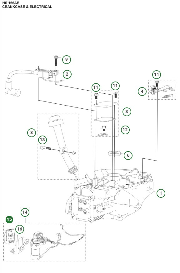 Battery holder Husqvarna HS166AE