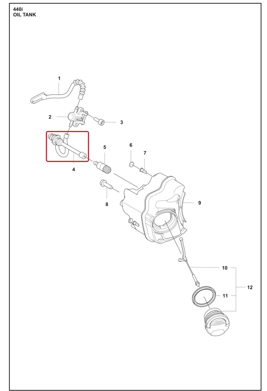 Oil hose, suction