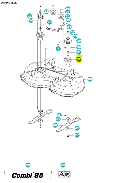 Blade spindle Rider 111B, 112C, 115C, FR2312MA