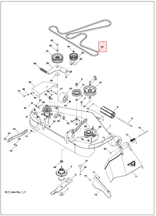 Deck belt Husqvarna YT 42 XLS, YTH 2242, 22V42 etc