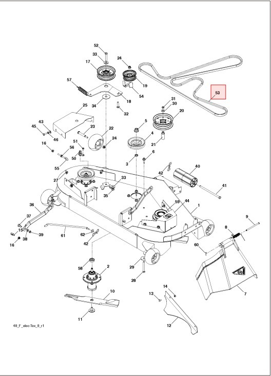 Deck belt Husqvarna GT48XLS, GTH26, YT48XLS, YTH2648 etc