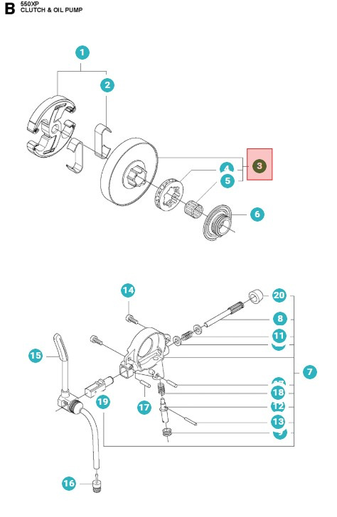 Clutch Drum Assy Rim .325