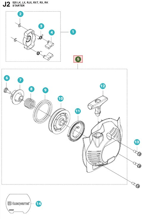 Starter 525RX, 525LK, 525LX, 525HE3, 525HE4