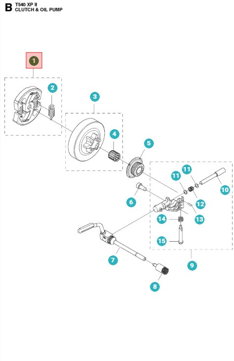 Clutch Husqvarna T540XP, T540XP Mark II, 540XP Mark III