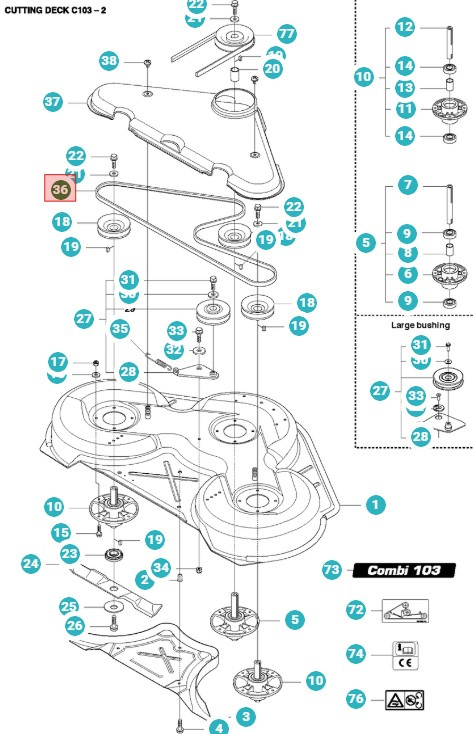 Belt Husqvarna Rider Combi 103