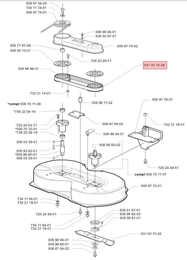 Drive belt Rider 11 Bio, 13 Bio, 16, Pro 15, Pro 18, 15V2