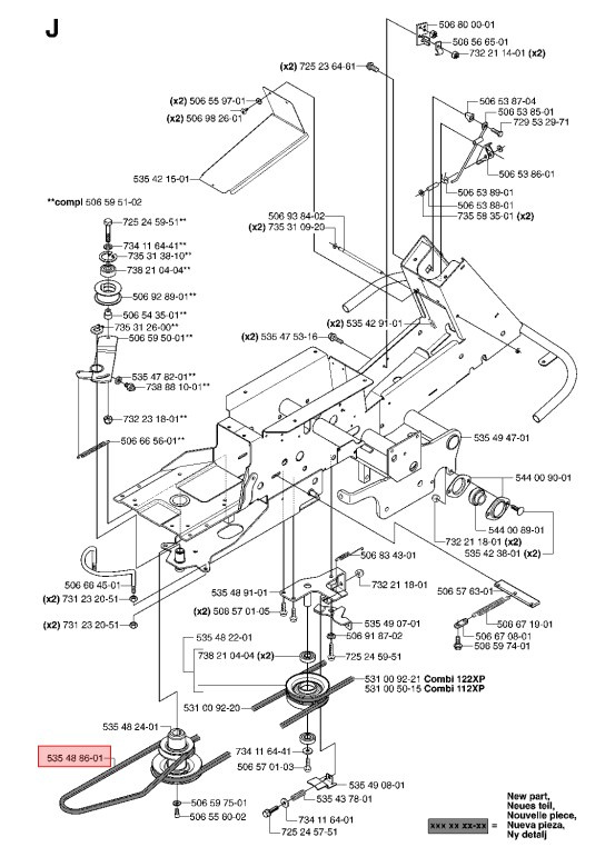 Drive belt Rider Proflex 18 AWD, Proflex 21 AWD