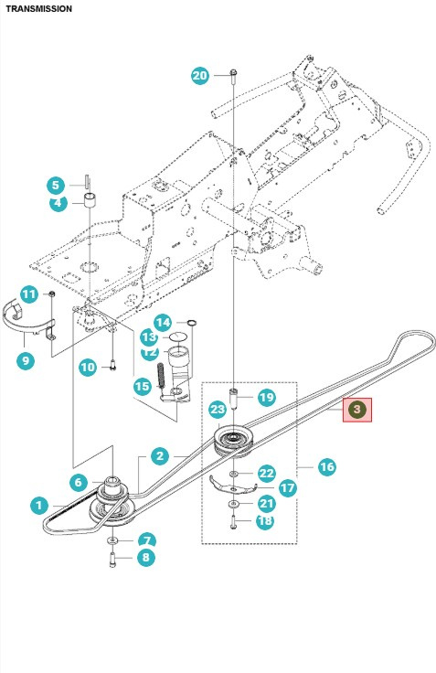 Belt kit Rider 316, 318 320, 15V2, FR 2216