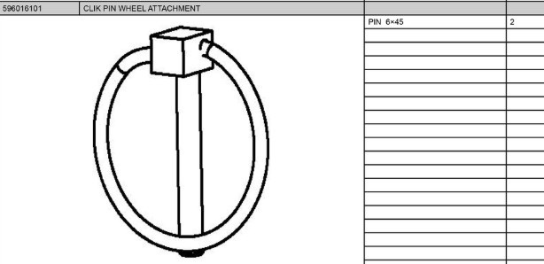 Wheel assembly with click pin