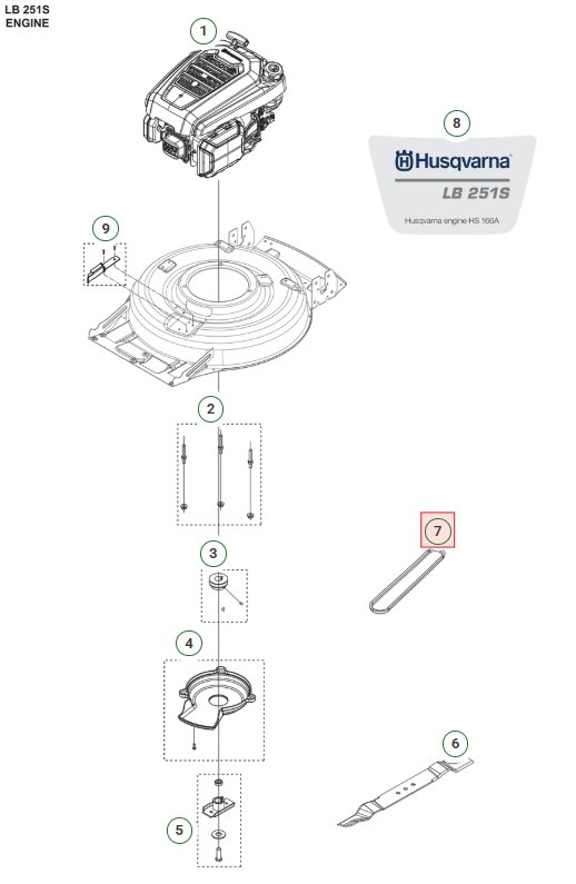 Drive belt Husqvarna LB251S
