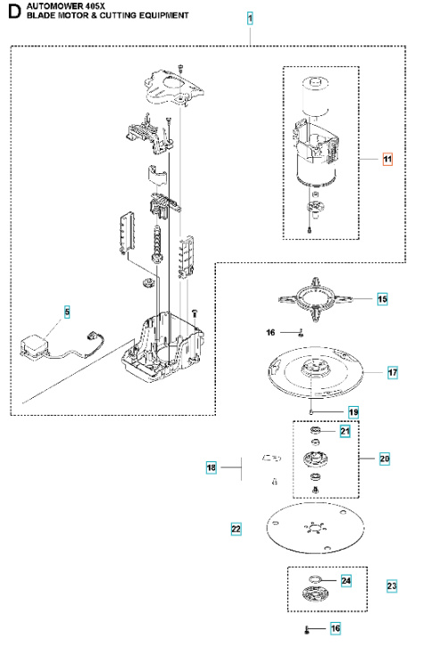 Cutting motor Automower 405x, 415x, 305E, 310E Nera, 405XE, 410XE Nera